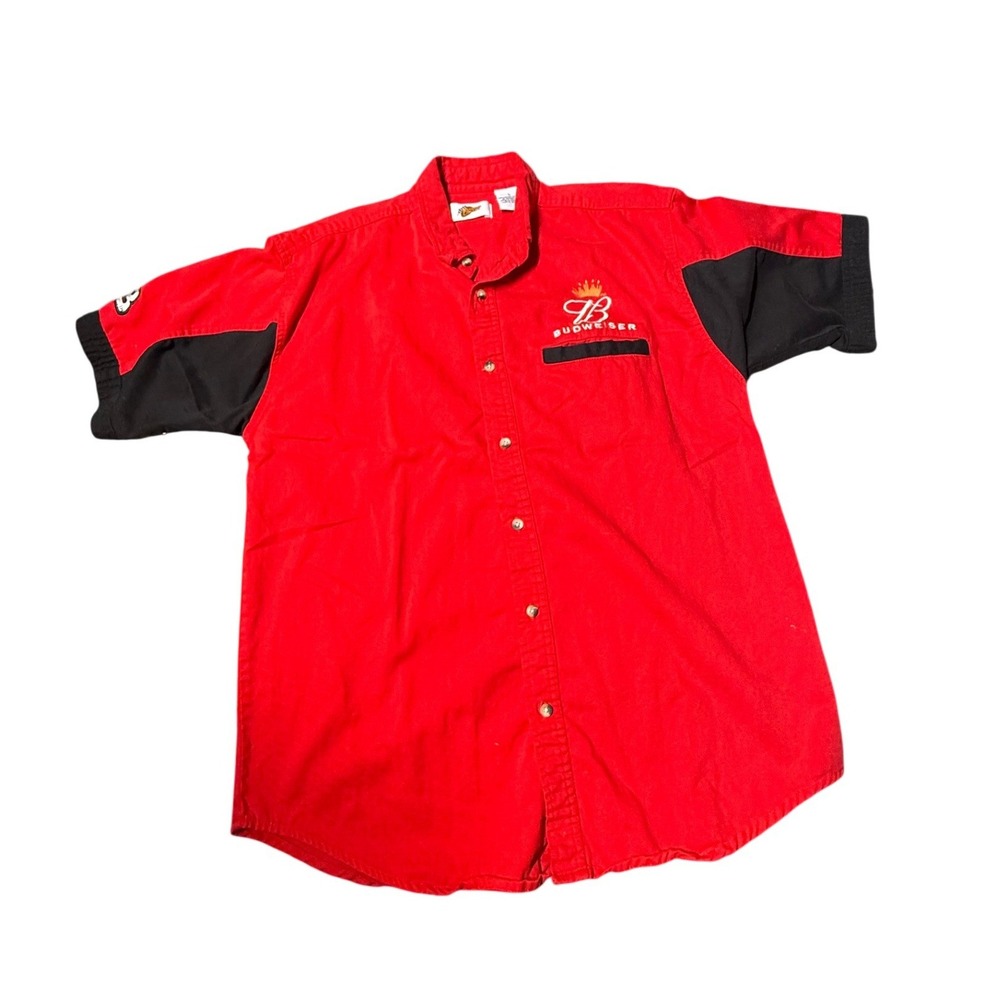 Winners Circle Dale Earnhardt Jr Budweiser NASCAR Racing Shirt Red Mens Large